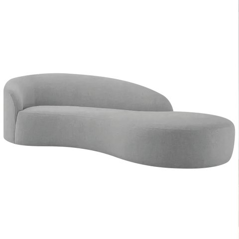 Divã Recamier Orgânico França 200cm Lado Direito Linho