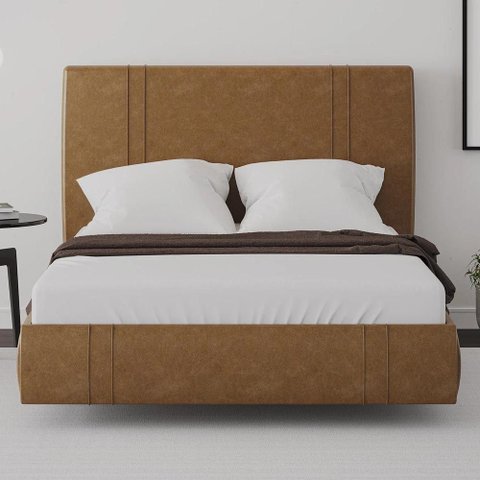 Cama King Flutuante 193cm com Cabeceira Romana Sintético