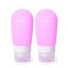 Kit de 2 Frascos de Silicone para Viagem - Fúcsia - 1