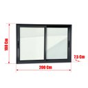 Ver imagem 4 de Janela Alumínio Elite 2 Folhas Moveis 100 x 200 V.Liso Preto Brimak
