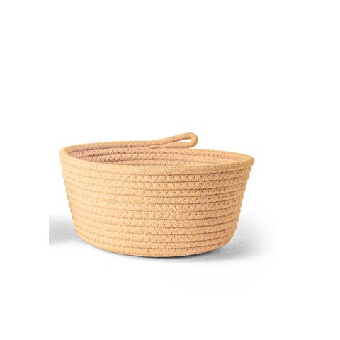Cesto Decorativo em Algodão Bege 25x14cm 16903G Mart