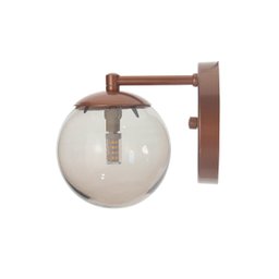 Arandela Figo Bronze com Globo de Vidro Fumê - 5