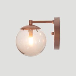 Arandela Figo Bronze com Globo de Vidro Fumê - 6