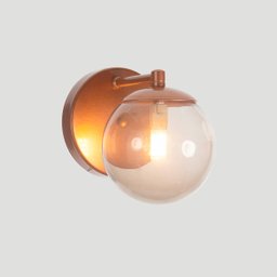 Arandela Figo Bronze com Globo de Vidro Fumê - 2
