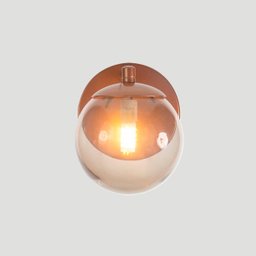 Arandela Figo Bronze com Globo de Vidro Fumê - 4
