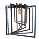 Ver imagem 2 de Luminária Pendente Teto Sala Cozinha Moderno Quadrado Preto