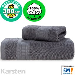 Jogo Toalhas 2 Peças - Banho + Rosto 100 Algodão Empire Karsten - 3