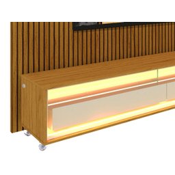 Rack com Painel 1.8 com LED Requinte Naturale com Off White - Gelius Móveis - 3 Rack com Painel 1.8 com LED Requinte Naturale com Off White - Gelius Móveis - 3