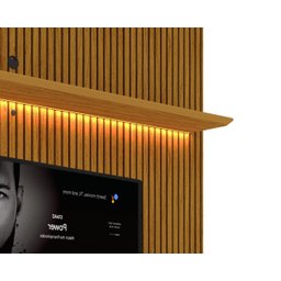 Rack com Painel 1.8 com LED Requinte Naturale com Off White - Gelius Móveis - 4 Rack com Painel 1.8 com LED Requinte Naturale com Off White - Gelius Móveis - 4