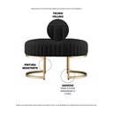 Ver imagem 3 de Recamier Puff Glow Veludo Preto 75cm Zahav Estofados