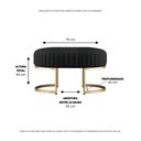 Ver imagem 4 de Recamier Puff Glow Veludo Preto 75cm Zahav Estofados