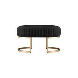 Recamier Puff Glow Veludo Preto 75cm Zahav Estofados - 1
