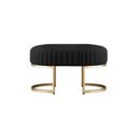 Ver imagem 1 de Recamier Puff Glow Veludo Preto 75cm Zahav Estofados