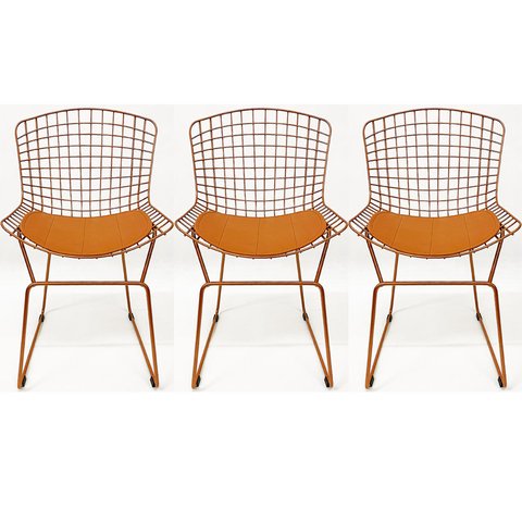 Kit 3 Cadeiras para cozinha BERTOIA cobre - Direto de Fábrica