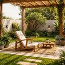 Ver imagem 3 de Poltrona Raiz Reclinável em Madeira Maciça para Jardim e Varanda - Bege