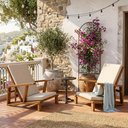 Ver imagem 4 de Poltrona Raiz Reclinável em Madeira Maciça para Jardim e Varanda - Bege