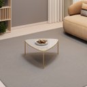 Ver imagem 1 de Mesa de Centro Tampo Triangular e Pés em Metal Dourado Dj Móveis Lina Bali
