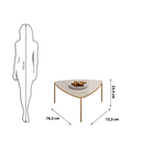 Ver imagem 4 de Mesa de Centro Tampo Triangular e Pés em Metal Dourado Dj Móveis Lina Bali