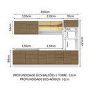 Ver imagem 4 de Armário de Cozinha Completa 310cm Branco/Rustic Stella Madesa 02