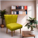 Ver imagem 4 de Cadeira Pétala Flor para Sala de Estar Penteadeira Salão Suede Amarelo