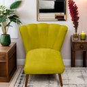 Ver imagem 3 de Cadeira Pétala Flor para Sala de Estar Penteadeira Salão Suede Amarelo