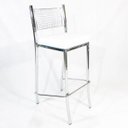 Ver imagem 3 de Kit 2 Banquetas Empilhável Cozinha Cromada Alta Assento Branco - Poltronas do Sul - Cromada - Branco