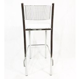 Kit 2 Banquetas Empilhável Cozinha Cromada Alta Assento Branco - Poltronas do Sul - Cromada - Branco - 6