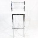 Ver imagem 2 de Kit 2 Banquetas Empilhável Cozinha Cromada Alta Assento Branco - Poltronas do Sul - Cromada - Branco