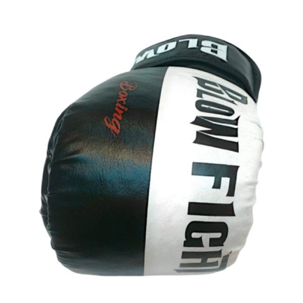 Luva de Boxe Muay Thai Preto com Branco Blow Fight 14 oz - 3