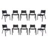 Kit com 10 Cadeiras Iso para Escola Escritório Comércio Preta Base Preta Ecomhome - 3