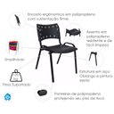 Ver mais imagens de Kit com 10 Cadeiras Iso para Escola Escritório Comércio Preta Base Preta Ecomhome