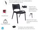 Ver mais imagens de Kit com 10 Cadeiras Iso para Escola Escritório Comércio Preta Base Preta Ecomhome