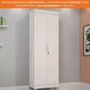Ver imagem 5 de Armário Multiuso 2 Portas C/ Chave 5 Prateleiras Mucuri Jcm Movelaria Branco