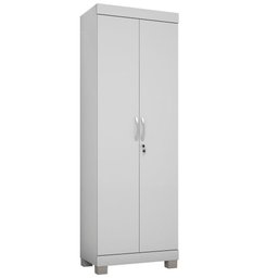 Armário Multiuso 2 Portas C/ Chave 5 Prateleiras Mucuri Jcm Movelaria Branco - 1