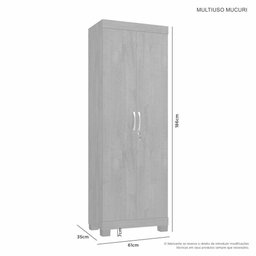 Armário Multiuso 2 Portas C/ Chave 5 Prateleiras Mucuri Jcm Movelaria Branco - 3