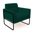 Ver imagem 5 de Poltrona Sala Industrial Alta Tubo Preto Elisa Bouclê Verde D03 - D’Rossi