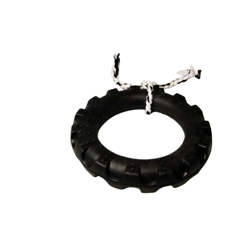 Brinquedo para cães Pneu Hard Bone Preto Laço Preto (GG)