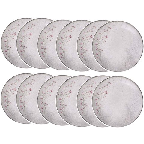 Prato Fundo de Porcelana Decorada Floralis 21cm 12un - Tramontina 96580/082