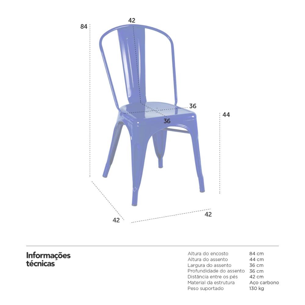 Kit 2 Cadeiras Iron Tolix - Azul Escuro - 7