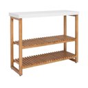 Ver imagem 1 de Estante Aparador Buffet Gold com 2 Prateleiras Luxo Branco