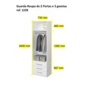 Ver imagem 2 de Guarda-roupa de 2 Portas 1228 Castanho