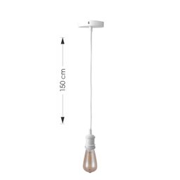 Lustres Pendente Lustre Industrial Retrô Edison 8cm Branco - 2