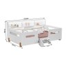 Cama Juvenil Mary com Escada Led e Nicho Colchão Branco/mel Acompanha Luminária Nuvem - 3