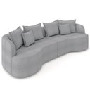 Ver imagem 1 de Sofá 4 Lugares Orgânico Sala de Estar Living 290cm Ekos K01 Bouclê Cinza - Lyam Decor