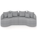 Ver imagem 3 de Sofá 4 Lugares Orgânico Sala de Estar Living 290cm Ekos K01 Bouclê Cinza - Lyam Decor