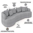 Ver imagem 4 de Sofá 4 Lugares Orgânico Sala de Estar Living 290cm Ekos K01 Bouclê Cinza - Lyam Decor
