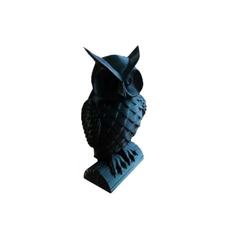Coruja Decorativa - 15 Cm De Altura - Decoração sala, escritório - Toque 3D:Preto