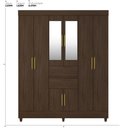 Ver imagem 2 de Guarda Roupa Casal 8 Portas com Espelho e 2 Gavetas Paranaguá - Ébano Touch