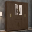 Ver imagem 1 de Guarda Roupa Casal 8 Portas com Espelho e 2 Gavetas Paranaguá - Ébano Touch