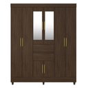 Ver imagem 6 de Guarda Roupa Casal 8 Portas com Espelho e 2 Gavetas Paranaguá - Ébano Touch